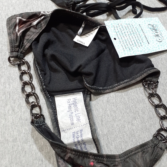 Sinful Wish Chain Halter Bikini Set Small NWT - Picture 3 of 13